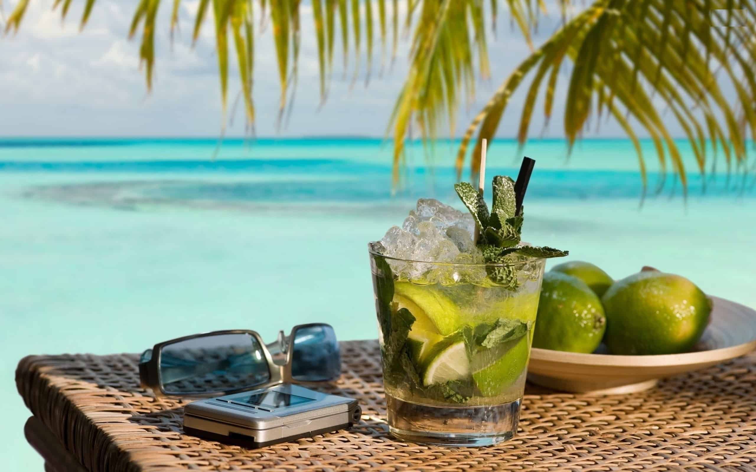 alcohol-beach-lime-mojito-sunglasses-tropical